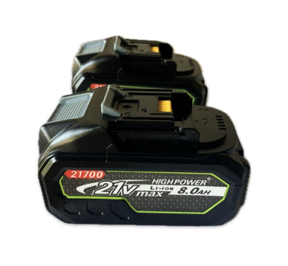 JP40 two pack 8.0Ah High Capacity Battery Compatible with Makita 21V Tools – Premium Cells, Fast Shipping, 15-Month Warranty