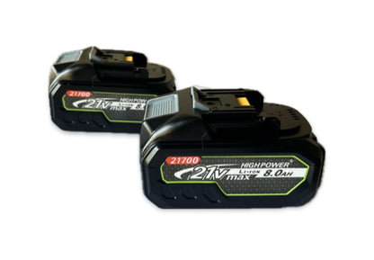 JP40 two pack 8.0Ah High Capacity Battery Compatible with Makita 21V Tools – Premium Cells, Fast Shipping, 15-Month Warranty