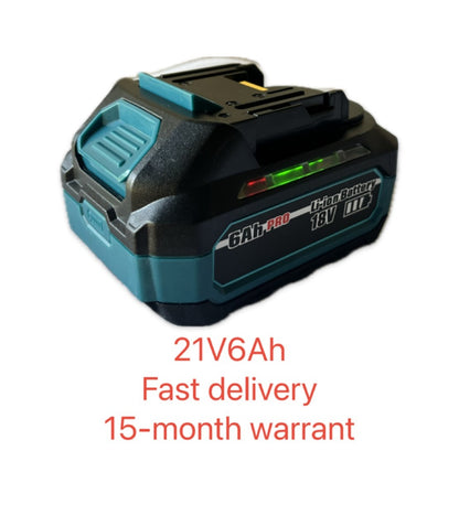 JP30 two pack 6.0Ah Compact High Capacity Battery Compatible with Makita 21V Tools – Same Size as 4.0Ah, More Power, 15-Month Warranty