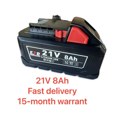 JP40 two pack 8.0Ah High Capacity Battery Compatible with Milwaukee M18 Series – Fast Delivery & 15-Month Guarantee